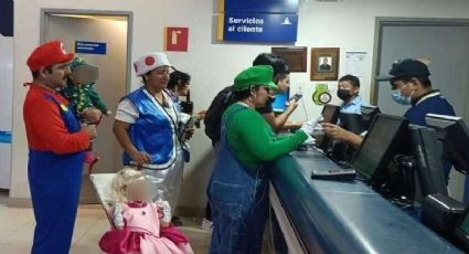 Familia se disfraza para el estreno de Mario Bros