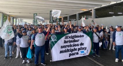 Telefonistas marchan en Monterrey en solicitud de mejoras laborales