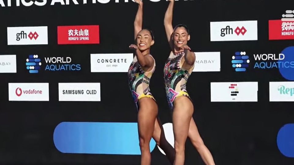 Nuria Diosdado y Joana Jiménez ganaron la medalla de oro en Dueto Libre, en tercera etapa de la Copa del Mundo de Natación Artística en Soma Bay, Egipto.