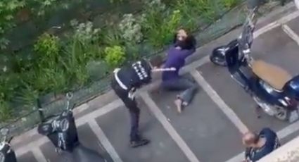 Captan brutal golpiza de policías a mujer trans en Italia