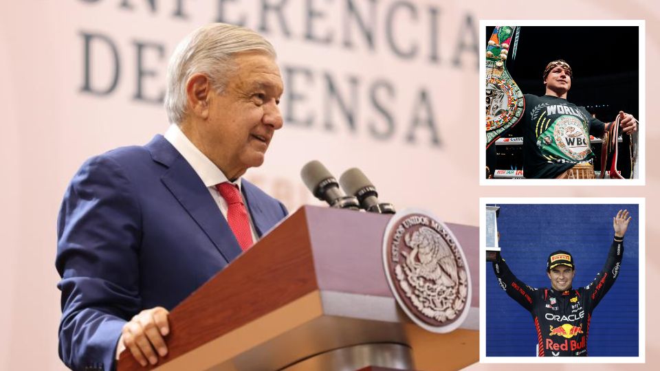 AMLO felicita a Canelo Álvarez y Checo Pérez