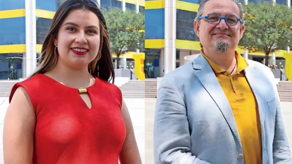 Nadia Rodríguez, egresada de la UANL, y Oscar Ramírez, asesor y docente, creadores del proyecto premiado.