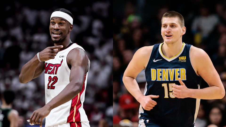 Jimmy Butler y Nikola Jokic , jugadores de Miami y Denver, respectivamente