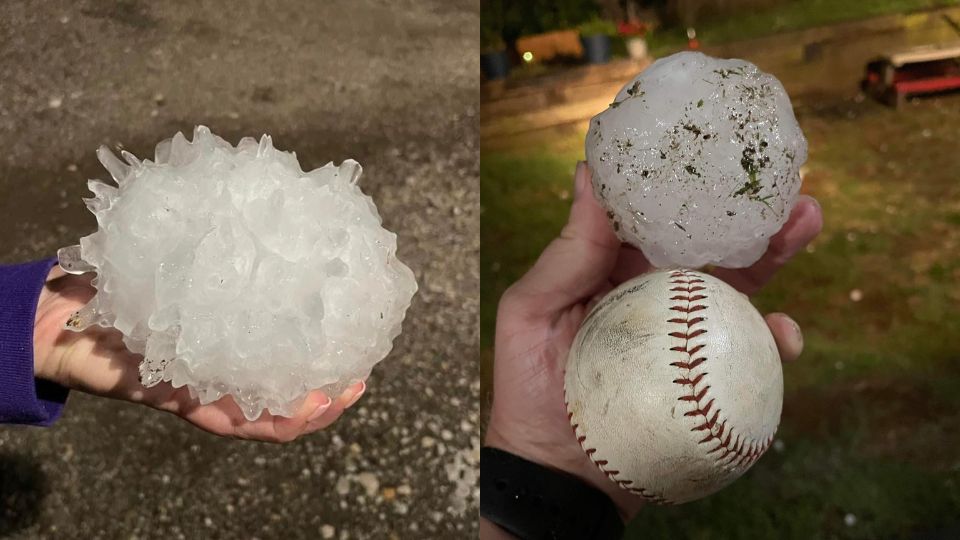 Bolas de granizo en Texas | Facebook / Venessa Henderson | North Texas Weather Center
