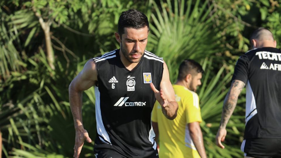 Juan Pablo Vigón durante la pretemporada de Tigres en la Riviera Maya de cara al Apertura 2023