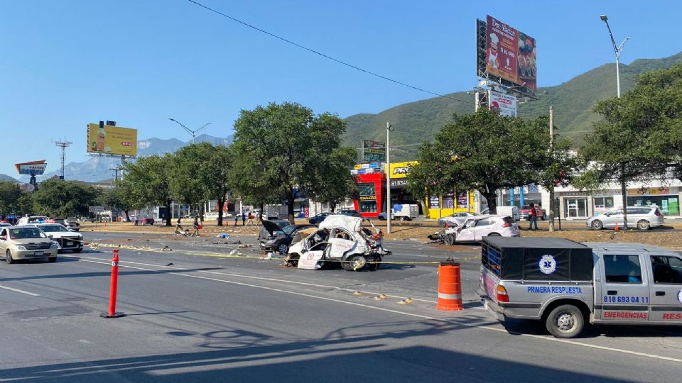 Auto involucrado en la carambola de Garza Sada