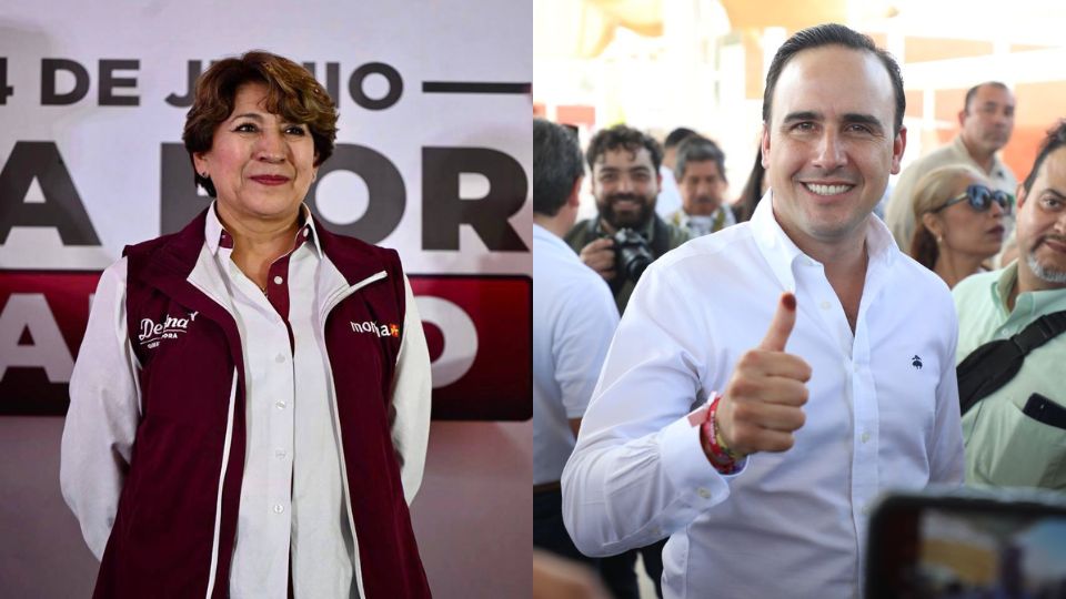 Delfina Gómez y Manolo Jiménez, virtuales ganadores de la gubernatura en Estado de México y Coahuila