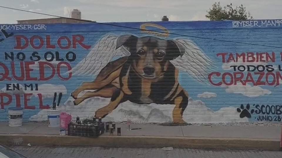 Mural hecho en memoria de Scoobey en Estado de México | Twitter / @IvAnnHrdz