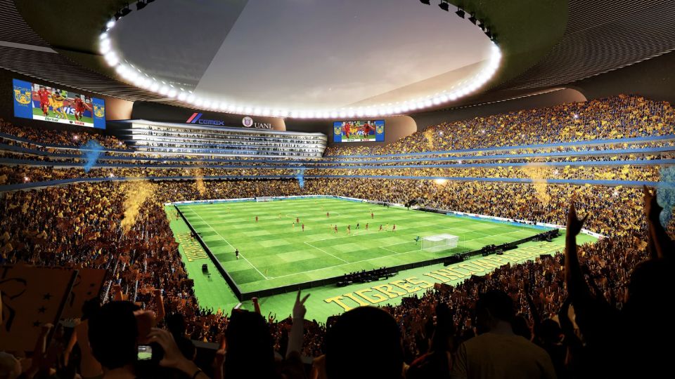 Imagen del proyecto del nuevo estadio de Tigres.