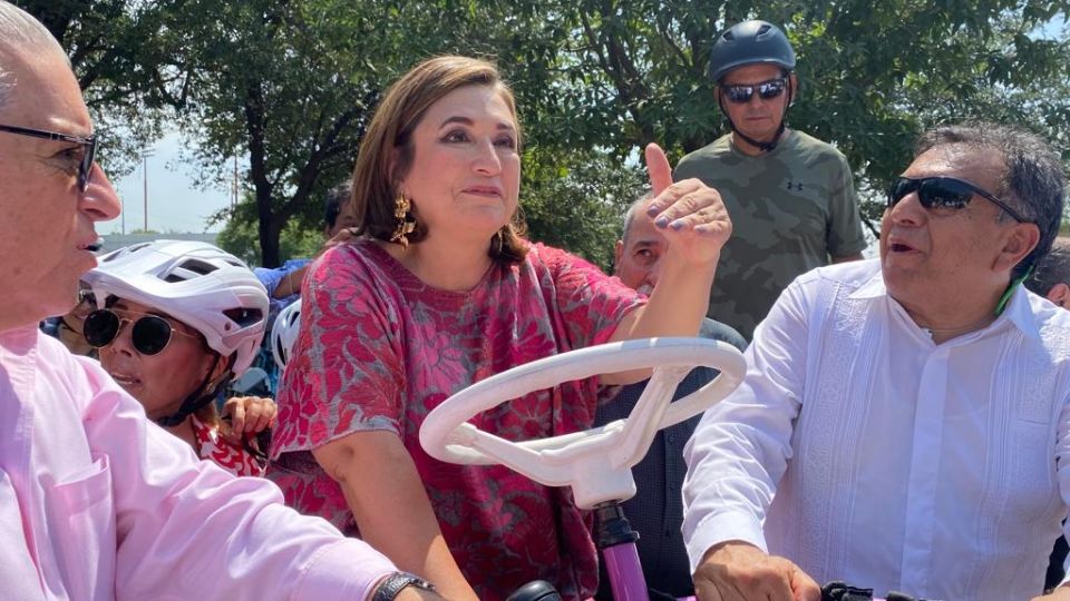 Xóchitl Gálvez en el Parque Fundidora, en Monterrey