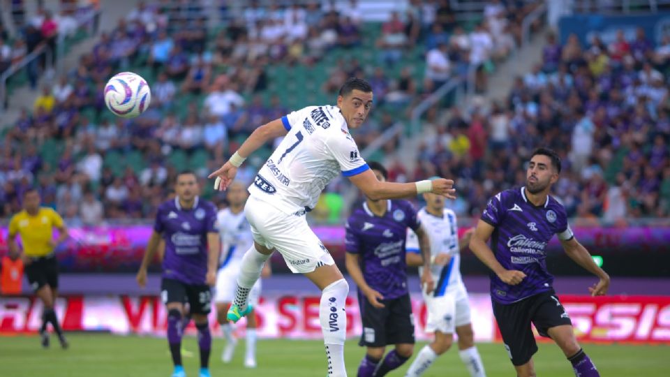 Rogelio Funes Mori durante el partido entre Rayados y Mazatlán, duelo correspondiente a la Jornada 3 del Apertura 2023