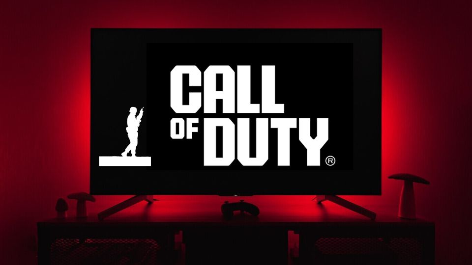 Televisión con logo de Call Of Duty