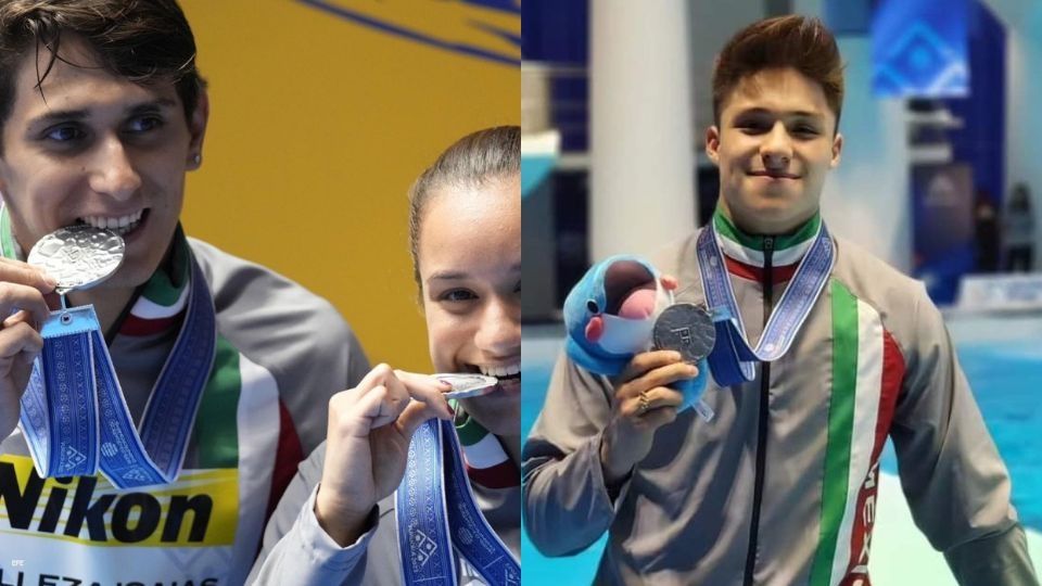 Los regiomontanos Diego Balleza y Osmar Olvera ganaron medallas de plata en el Mundial de Natación de Fukuoka