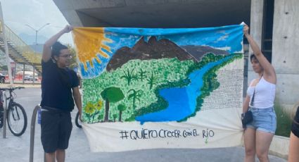 Protestan en defensa del río Santa Catarina y evitar su desmonte