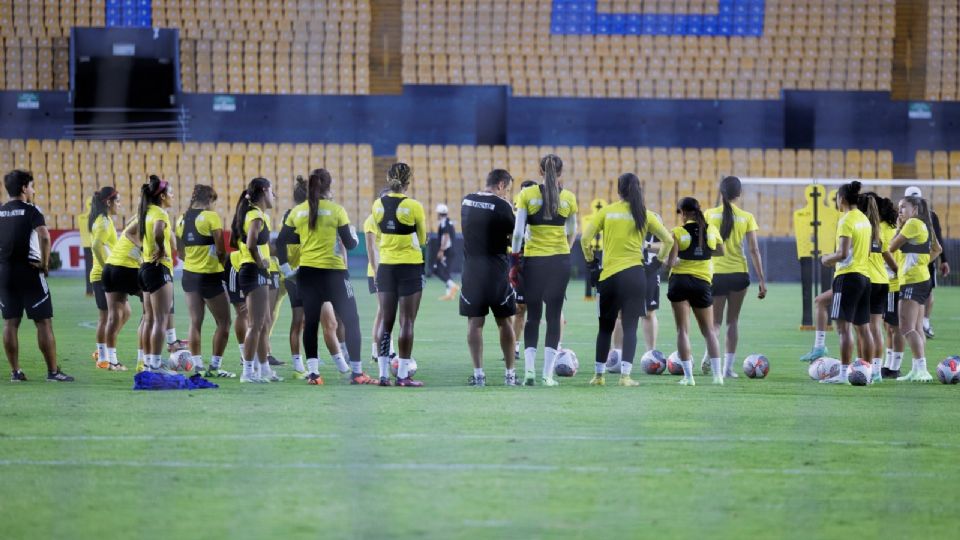 Tigres durante un entrenamiento en el Estadio Universitario.