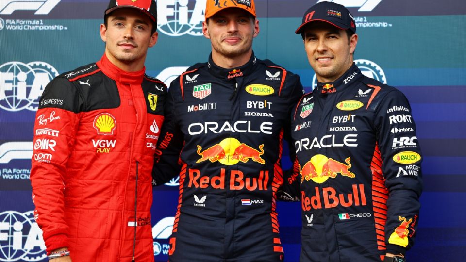 Charles Leclerc, Max Verstappen y Sergio Pérez registraron los tres mejores tiempos en la calificación de este viernes para el Gran Premio de Bélgica