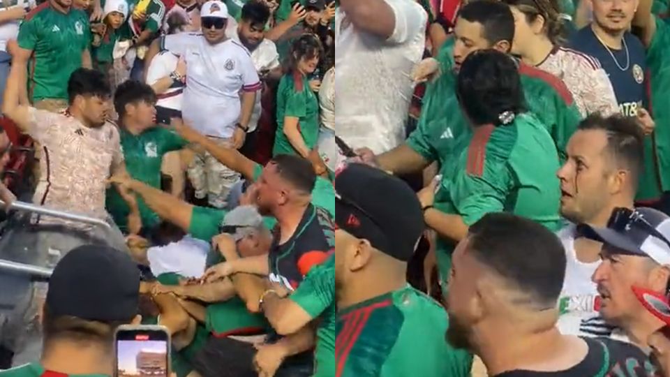 Aficionados mexicanos pelean en el Levi's Stadium