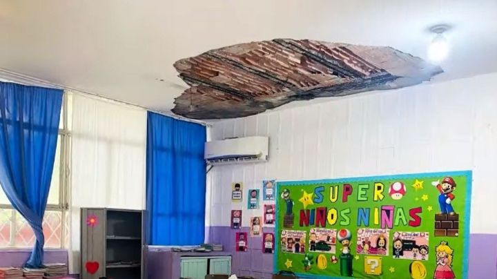 Reparación deficiente provocó caída de techo en primaria de Escobedo