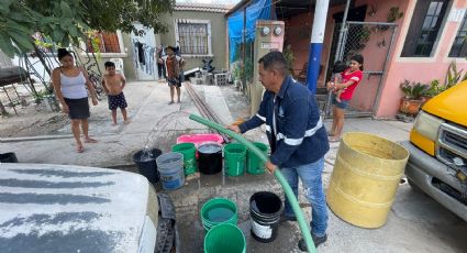 Reparten agua a colonias afectadas por escasez en Cadereyta