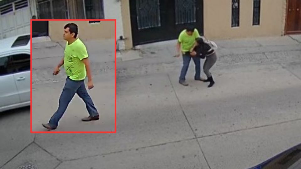 Hombre agrediendo a la mujer.