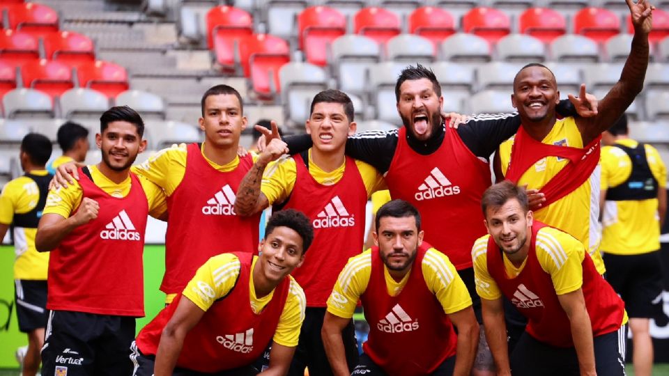 El equipo de Tigres durante un entrenamiento en la Leagues Cup