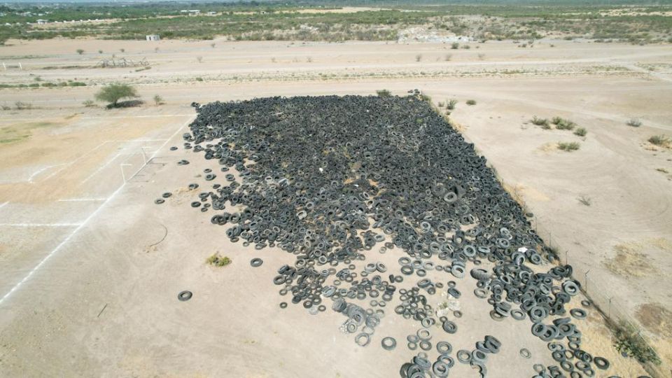 Recolección de llantas en Zuazua.