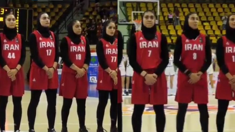 Diez jugadoras de la selección de basquetbol de Irán decidieron no cantar su himno nacional en apoyo a las constantes protestas en su país