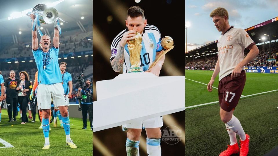 Erling Haaland, Lionel Messi y Kevin de Bruyne son los tres candidatos a ganar el premio al mejor jugador de la temporada en Europa