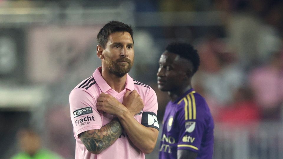 Lionel Messi festeja una de sus anotaciones ante Orlando City en la Leagues Cup