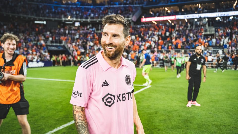 Lionel Messi celebra el pase a la Final del US Open tras vencer en penales a Cincinnati