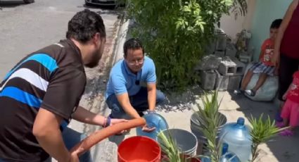 Reparten agua en zonas altas de Santa Catarina