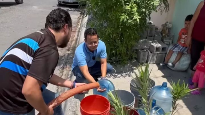 Reparten agua en zonas altas de Santa Catarina