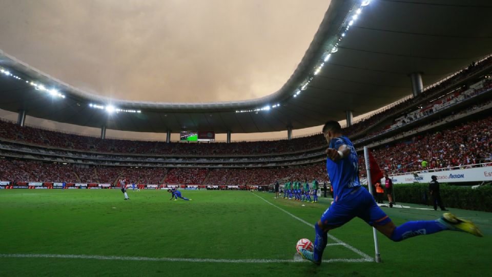 Maximiliano Meza del Monterrey durante el juego de la jornada 16 del Torneo Apertura 2022 de la Liga BBVA MX en el Estadio AKRON el 23 de agosto de 2022 en Guadalajara, Mexico.