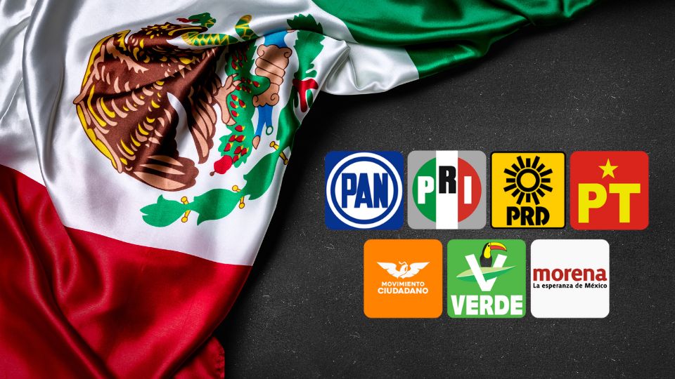 Partidos políticos con bandera de México