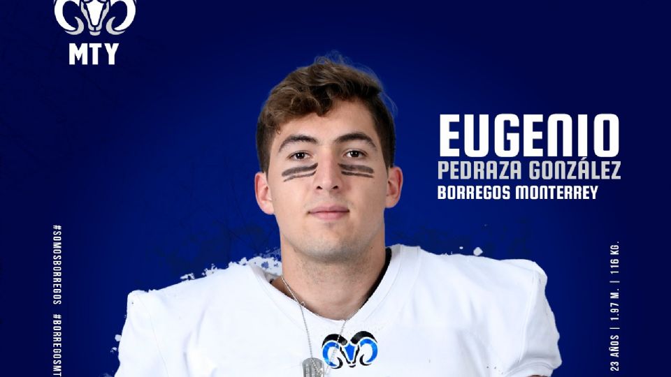 Eugenio Pedraza, de los Borregos Salvajes campus Monterrey, recibió la invitación de la NFL para participar en el Internacional Combine 2023.