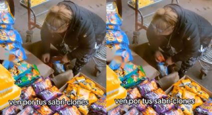 ¿Cheetos clonados?, viralizan a vendedora llenando bolsas de botanas