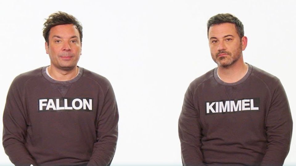 Jimmy Fallon y Jimmy Kimmel, presentadores de televisión.