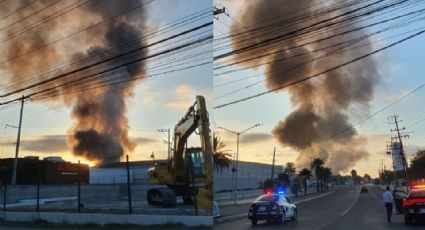 Se incendian tarimera y bodegas en Apodaca