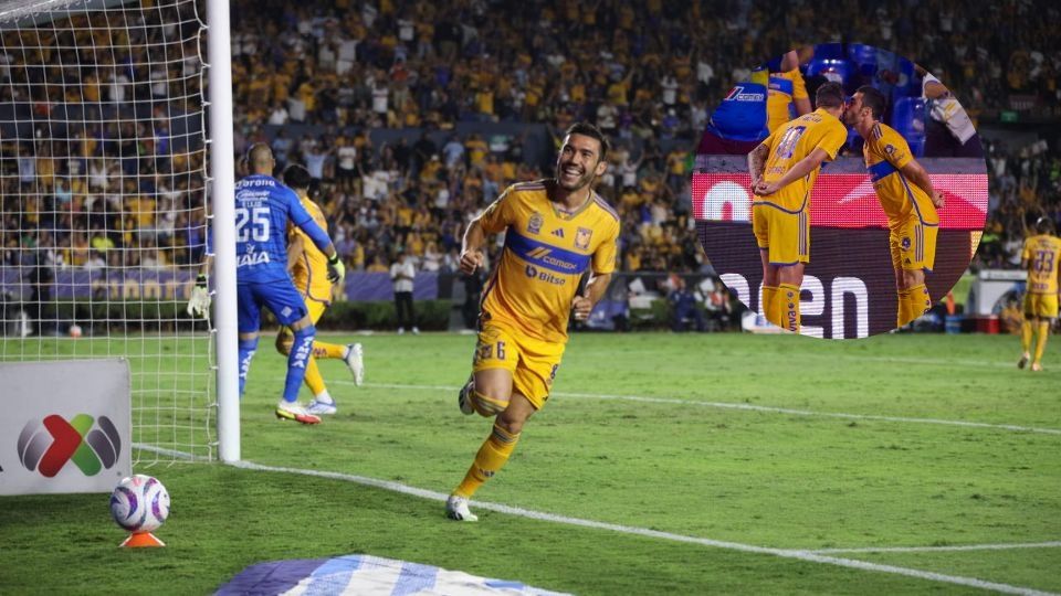 El mexicano Juan Pablo Vigón besó en la mejilla al francés André-pierre Gignac tras su doblete contra Santos