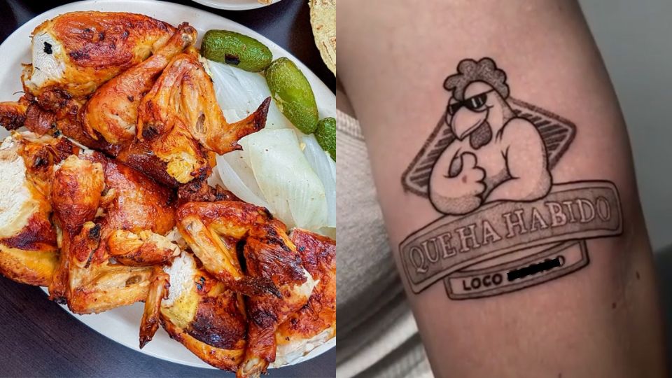 Hombre se tatúa logo de Pollo Feliz porque quería comer gratis