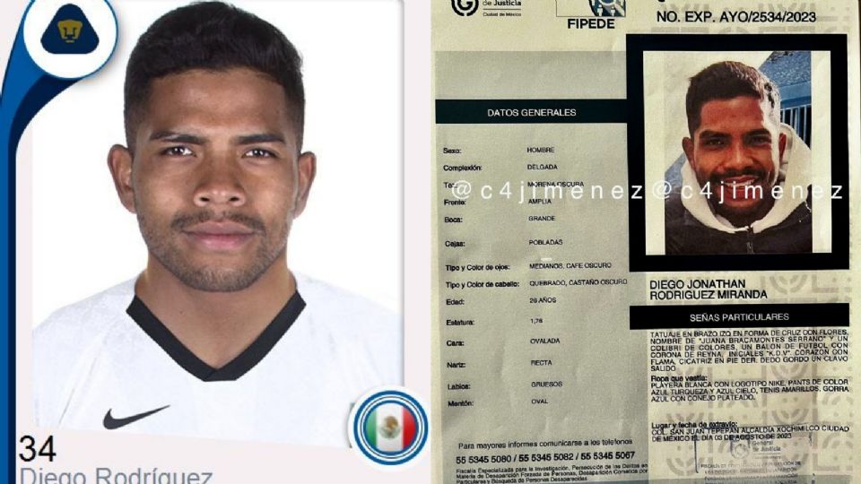 El ex futbolista Diego Rodríguez, quien ha sido ligado al narco, se encuentra desaparecido desde el 3 de agosto