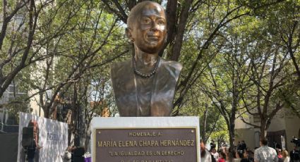 Presentan busto en honor a María Elena Chapa en Monterrey