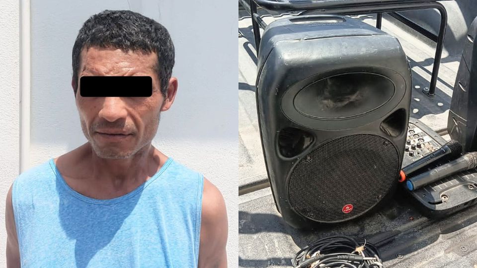 Hombre detenido en Apodaca por robo de equipo de sonido