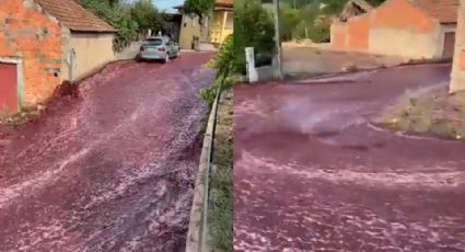 Derrame de vino inunda calles de pueblo en Portugal