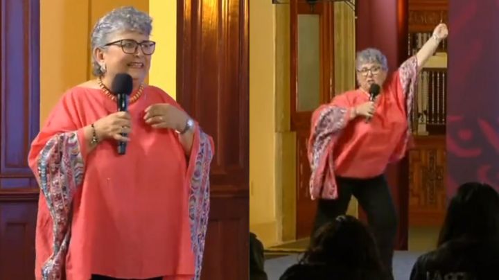 Maestra defiende nuevos libros de la SEP con bailes, brincos y un ‘lero lero’