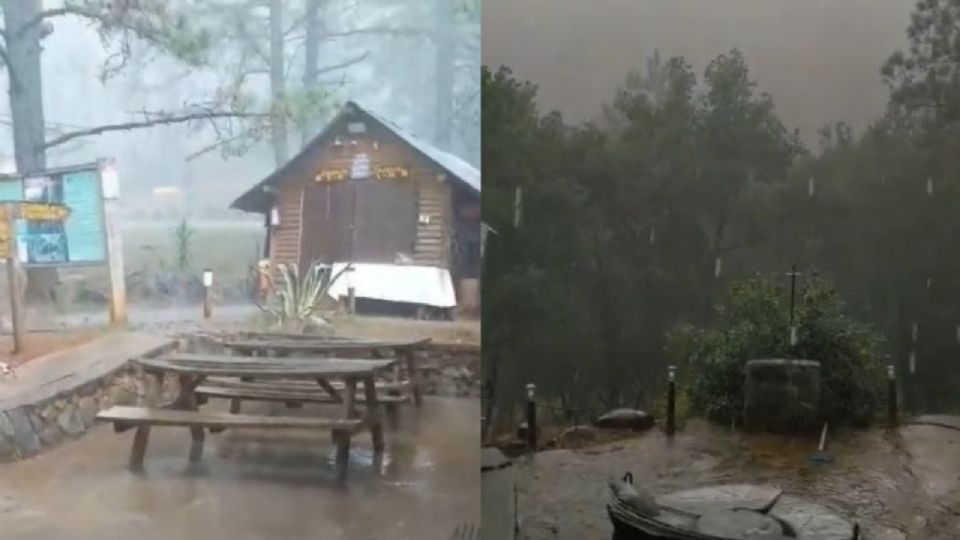 Lluvias en Santiago, Nuevo León.