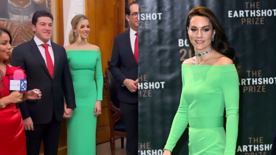 Mariana Rodríguez utilizando el mismo vestido que la princesa Kate