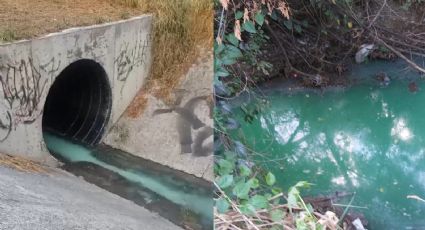 Denuncian contaminación en río La Silla por líquido azul