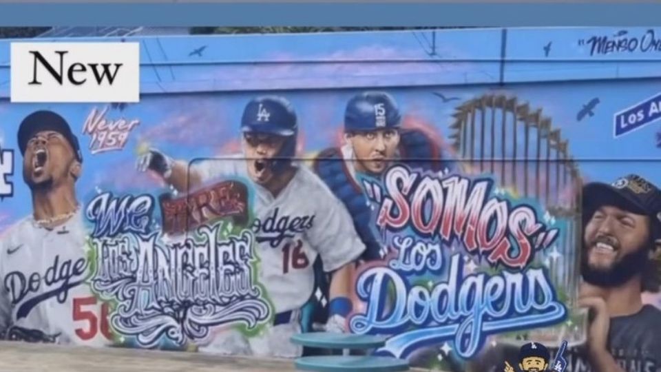 El nuevo mural pintado por los propios Dodgers a las afueras de su estadio.