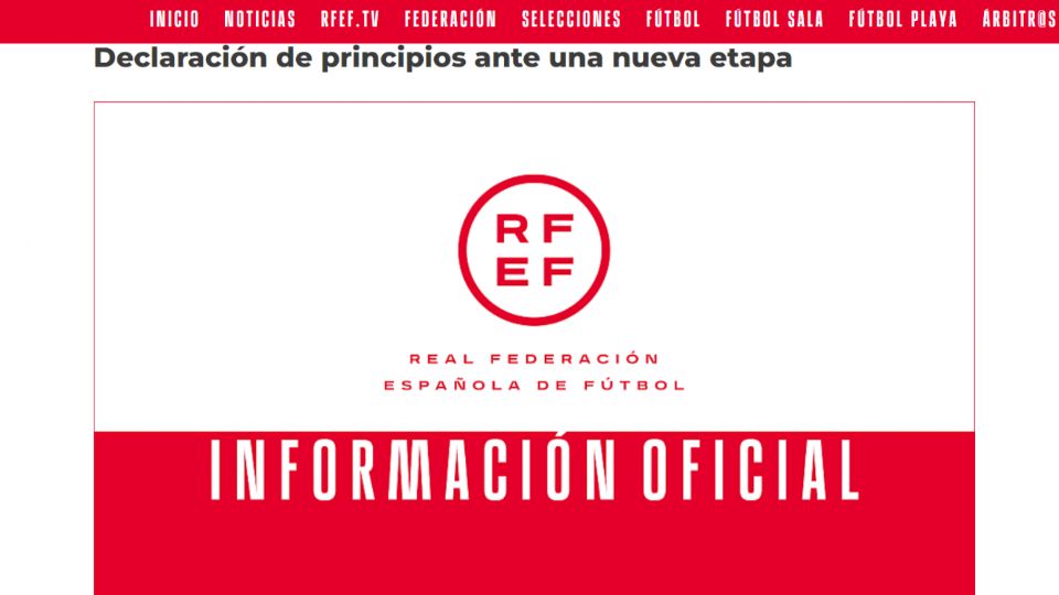 'Declaración de principios ante una nueva etapa' fue el nombre del comunicado en el que la RFEF se disculpó con las jugadoras.